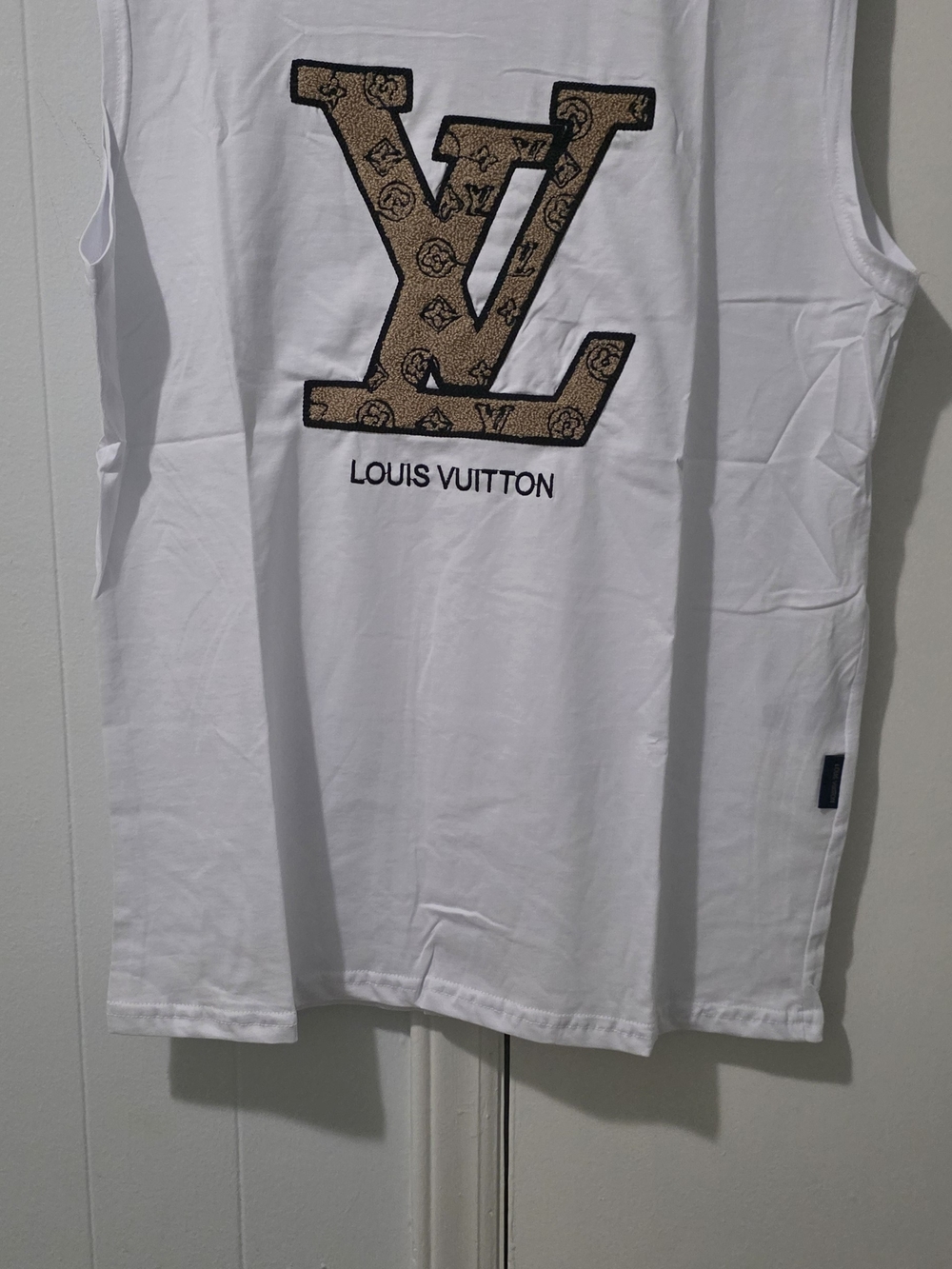 Louis Vuitton White Tank with Embroidered LV Logo